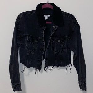 Cropped Black Jean Jacket
